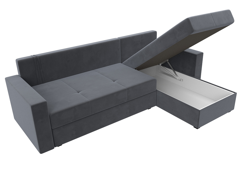 Диван угловой Верона Лайт правый угол (seven 17 серый)
