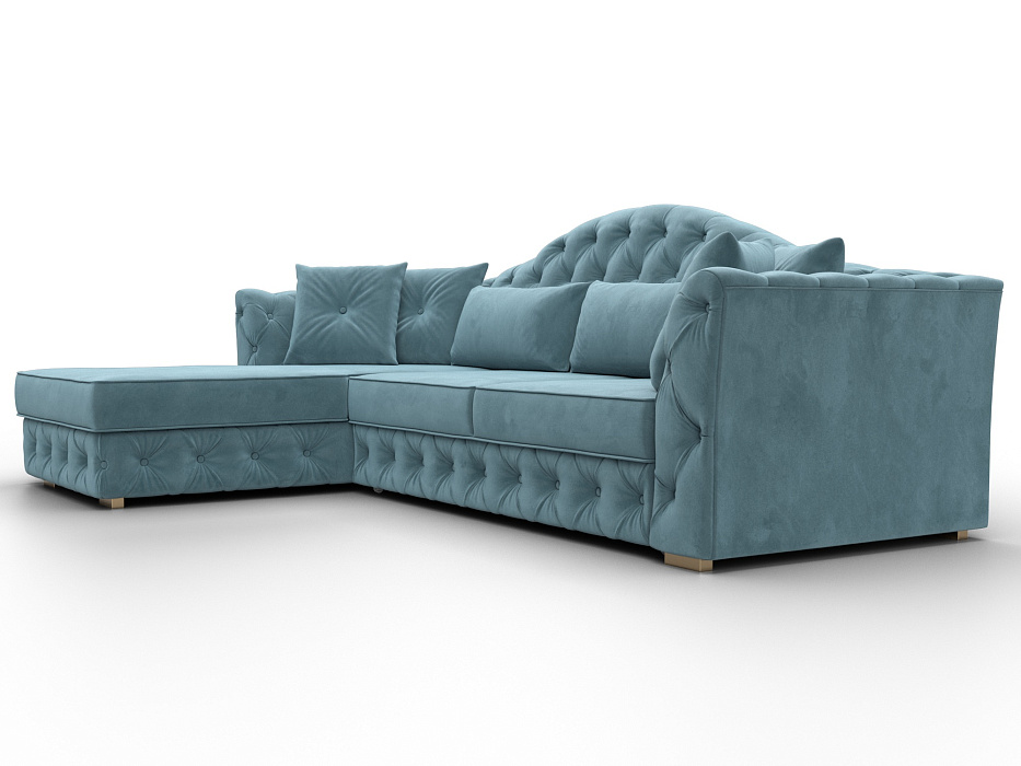 Диван угловой Артис левый угол (seven 113 бирюзовый)