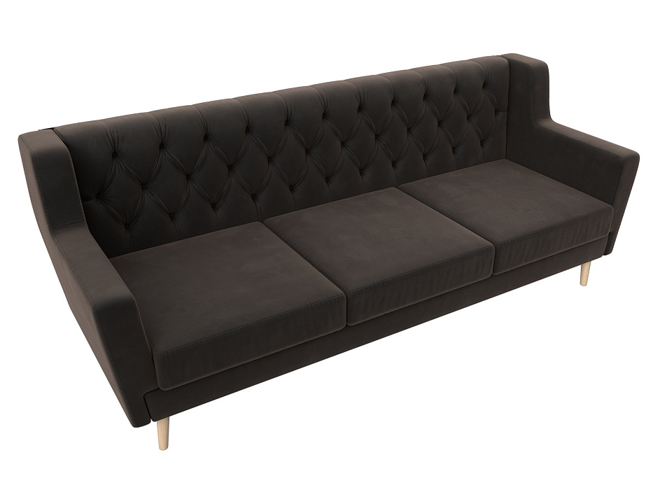 Диван кухонный прямой Брайтон 3 Люкс (seven 727 коричневый)