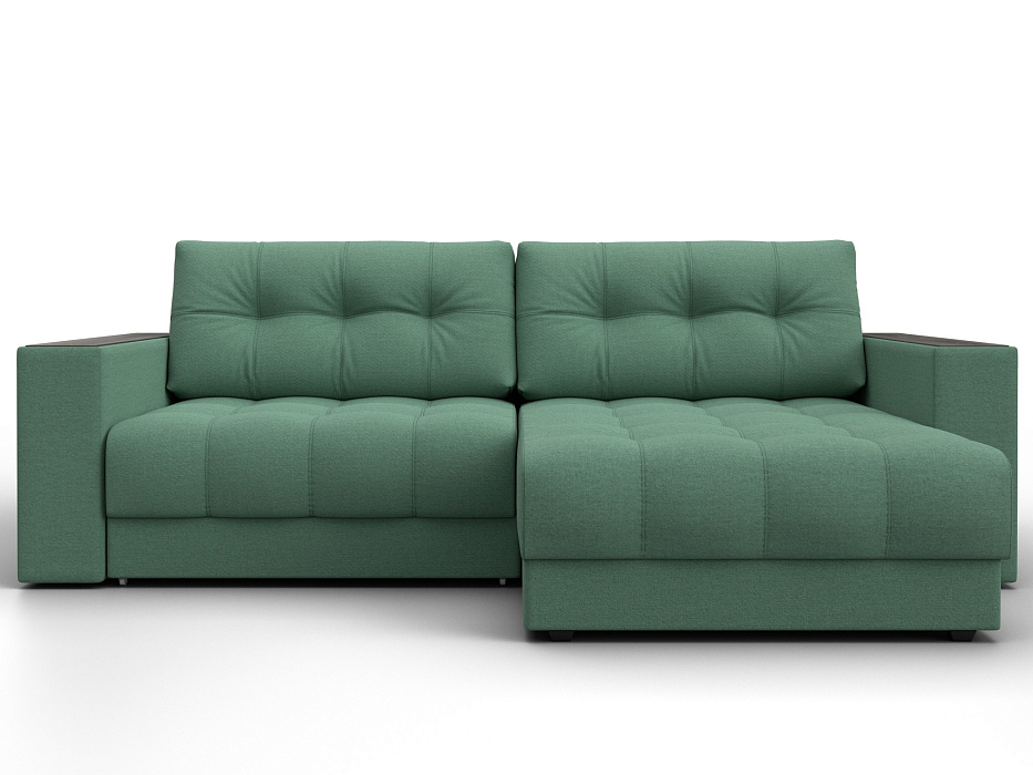 Диван угловой с декором Лига-049 НПБ (амур 11 зеленый)