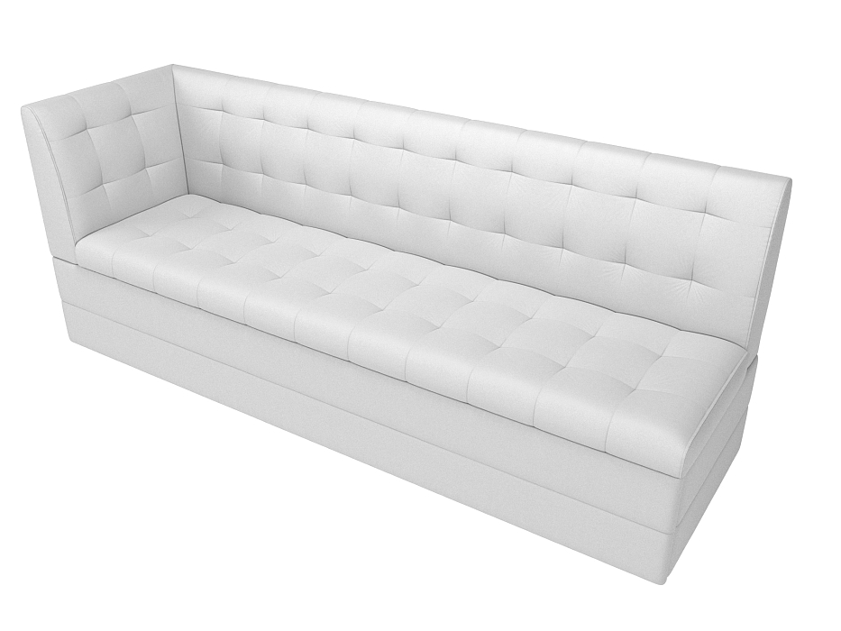 Диван кухонный прямой Бриз с углом слева (белый)