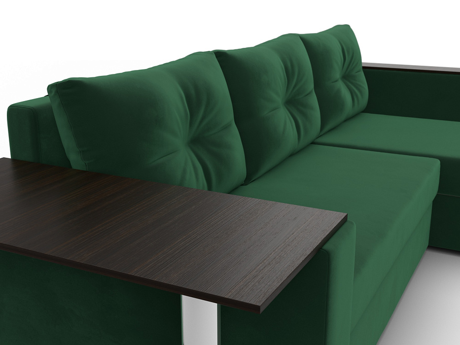 Диван угловой Атланта со столом правый угол (seven 626 зеленый)