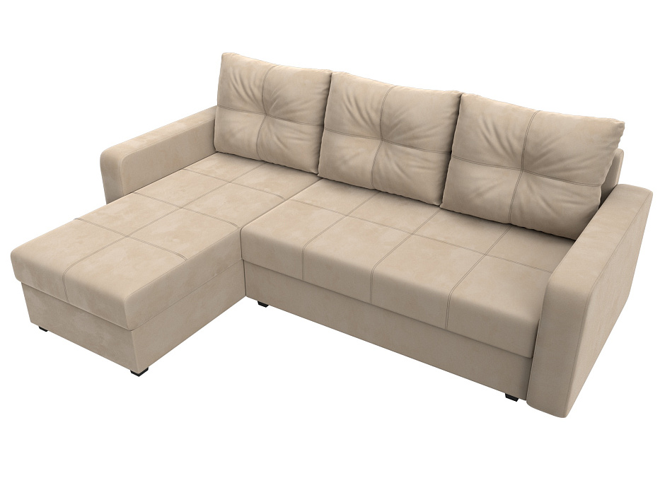 Диван угловой Ливерпуль Лайт левый угол (seven 729 бежевый)