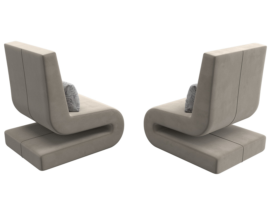 Кресло Волна (2 шт.) (бежевый;серый)