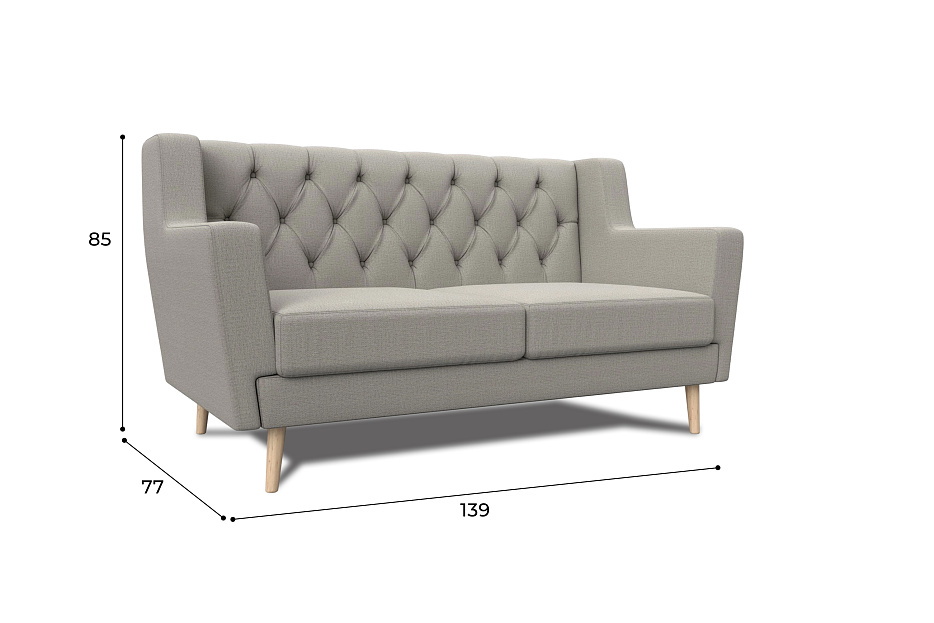 Диван кухонный прямой Брайтон 2 Люкс (амур 02 бежевый)