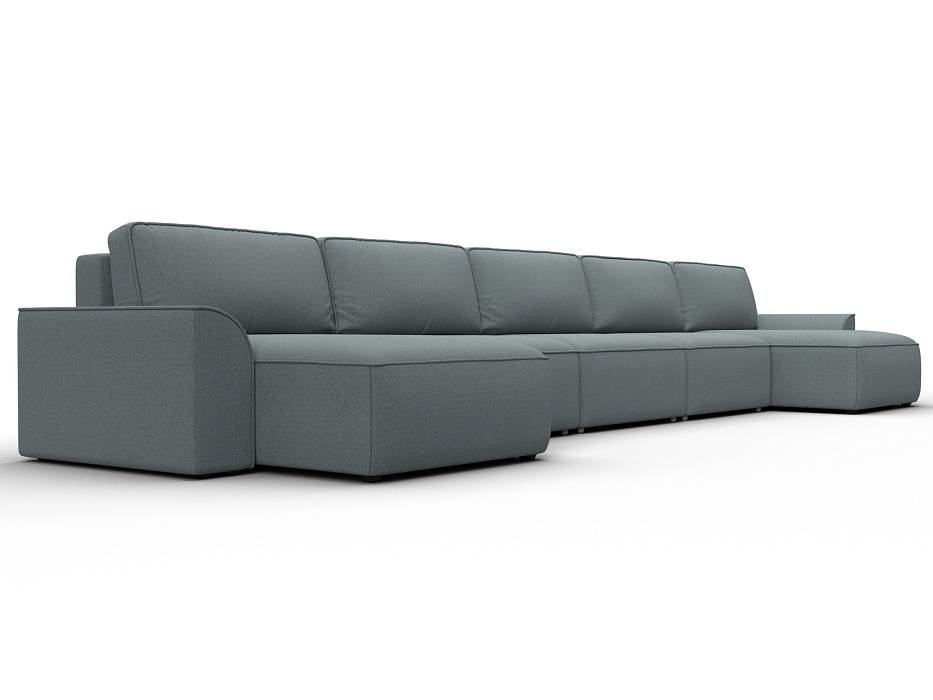 Диван П-образный Лига-048 НПБ МегаЛонг (амур 07 серый)