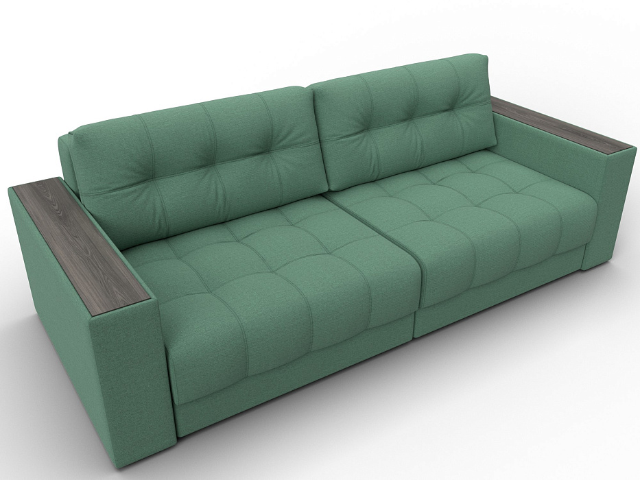 Диван прямой с декором Лига-049 НПБ (амур 11 зеленый)