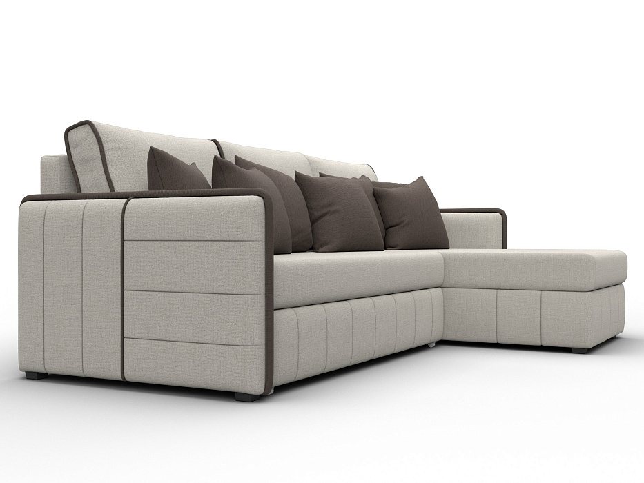 Диван угловой Лига-078 угол универсальный (амур 02 бежевый;амур 05 коричневый)