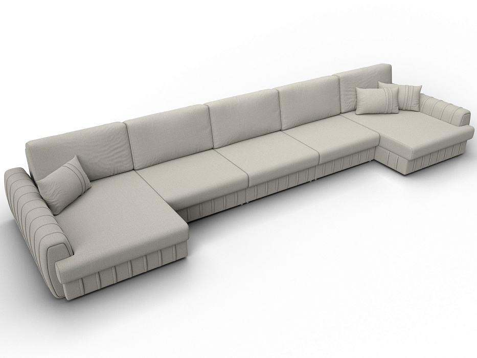 Диван П-образный Лига-057 НПБ МегаЛонг (амур 02 бежевый)