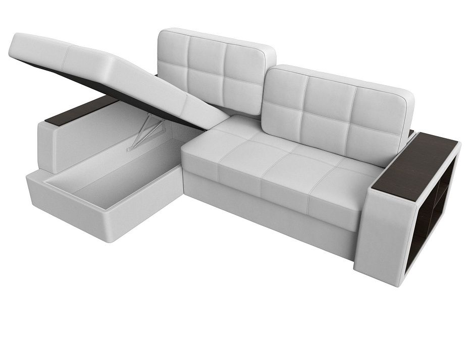 Диван угловой Брюссель левый угол (белый;черный)