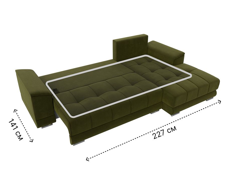 Диван угловой НордСтар правый угол (зеленый)