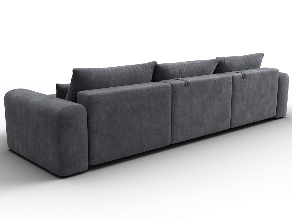 Диван угловой Лига-056 НПБ Лонг угол универсальный (brut 16 темно-серый)