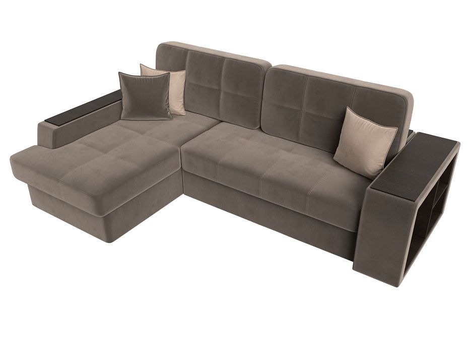 Диван угловой Брюссель левый угол (seven 727 коричневый;seven 729 бежевый)