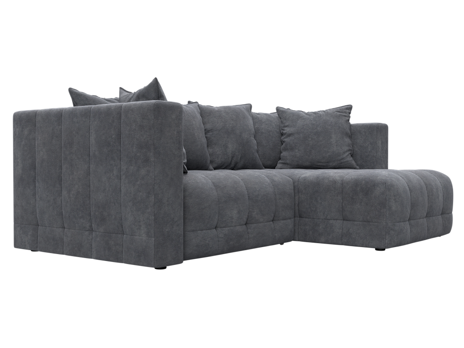 Диван угловой Лига-052 НПБ угол универсальный (brut 16 темно-серый)