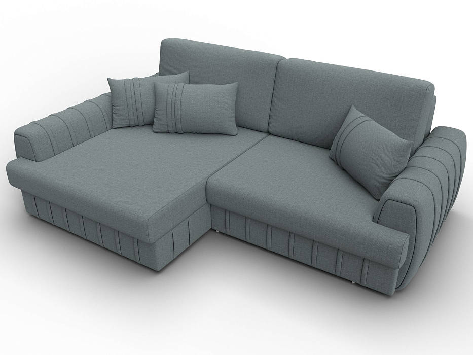 Диван угловой Лига-057 НПБ угол левый (амур 07 серый)