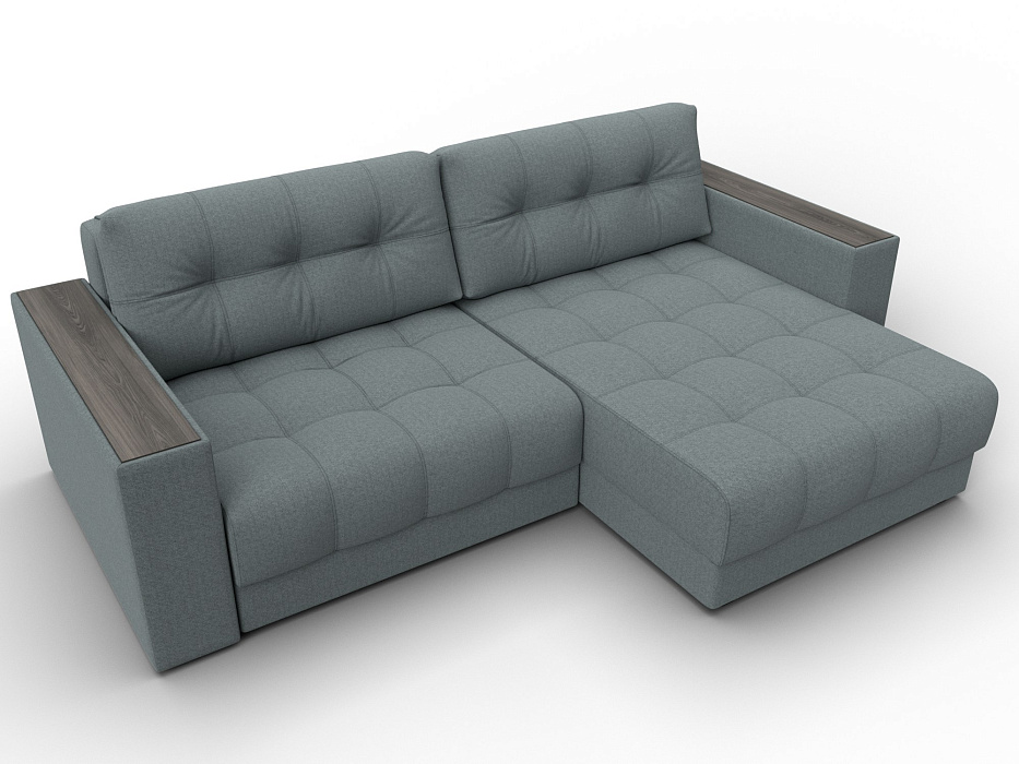 Диван угловой с декором Лига-049 НПБ (амур 07 серый)