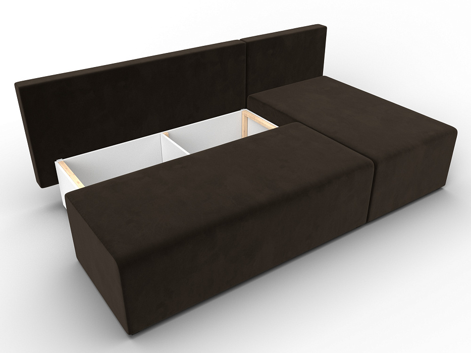 Диван угловой Поло правый угол (коричневый)