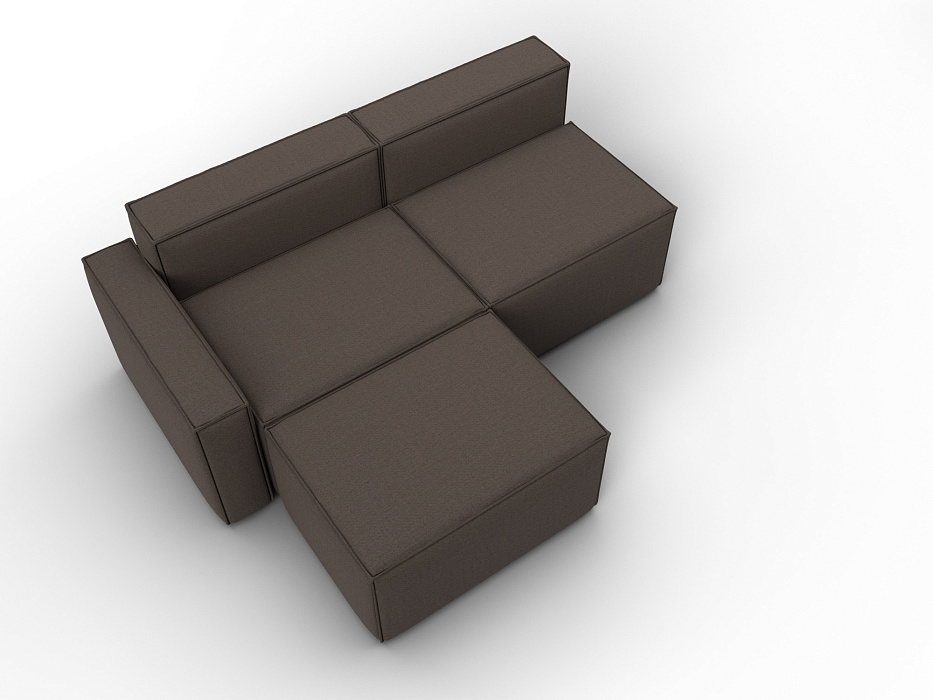 Диван угловой модульный Лига-063 угол левый (амур 05 коричневый)