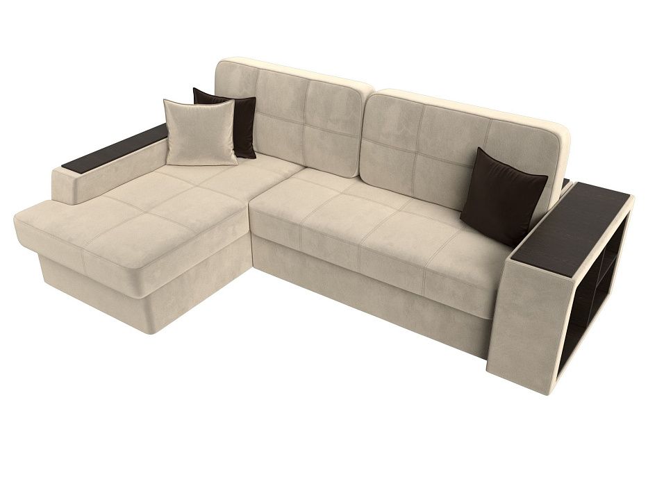 Диван угловой Брюссель левый угол (бежевый;коричневый)