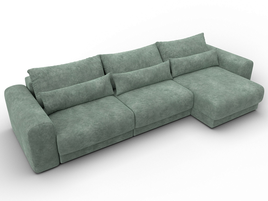 Диван угловой Лига-056 НПБ Лонг угол универсальный (brut 08 зеленый)