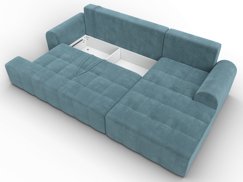 Диван угловой Лига-080 угол правый (seven 113 бирюзовый)