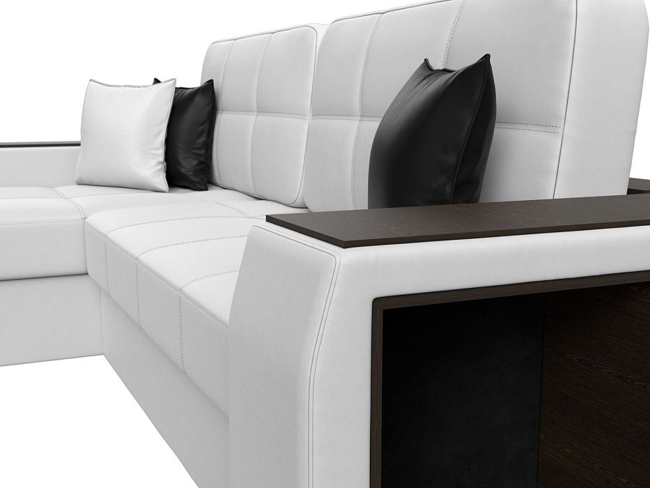 Диван угловой Брюссель левый угол (белый;черный)