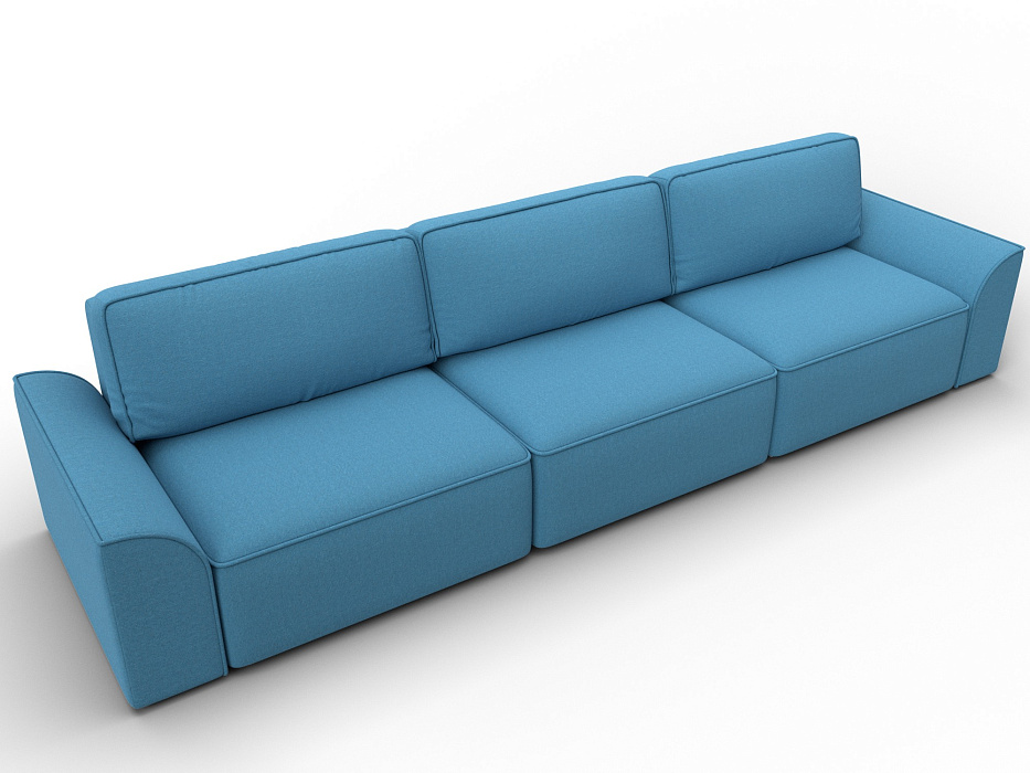 Диван прямой Лига-048 НПБ Лонг (амур 10 голубой)