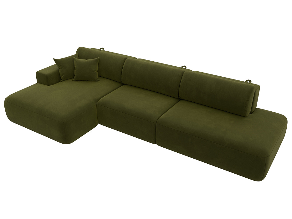 Диван угловой Лига-036 НПБ Модерн Лонг левый угол (зеленый)