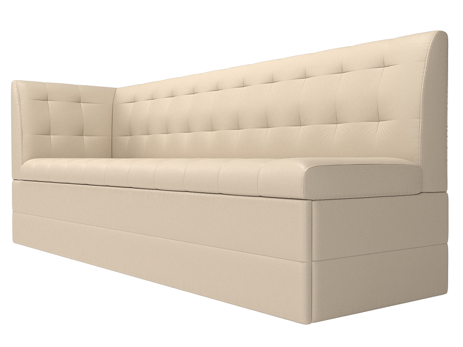 Диван кухонный прямой Бриз с углом слева (бежевый)