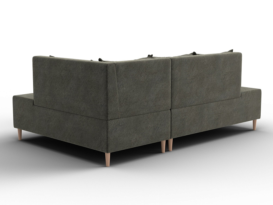 Диван угловой модульный с пуфом Лига-126 угол правый (laim 10 темно-коричневый)