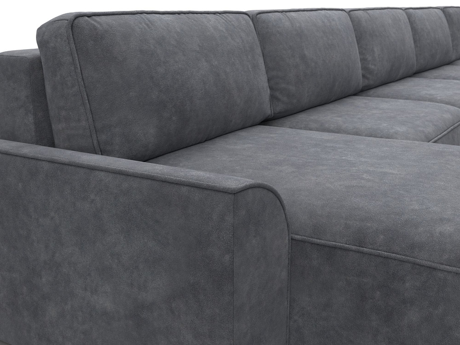 Диван П-образный Лига-048 НПБ МегаЛонг (brut 16 темно-серый)