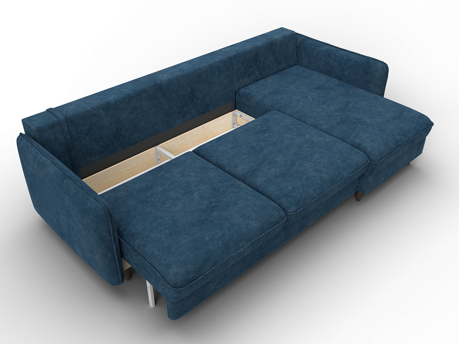 Диван угловой Лига-064 НПБ угол универсальный (brut 11 синий)