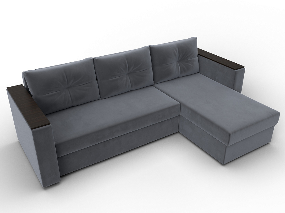 Диван угловой Атланта без стола универсальный угол (seven 17 серый)
