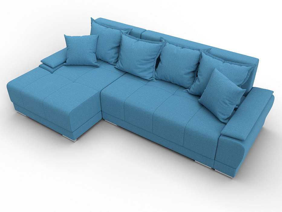 Диван угловой Лига-119 угол левый (амур 10 голубой)