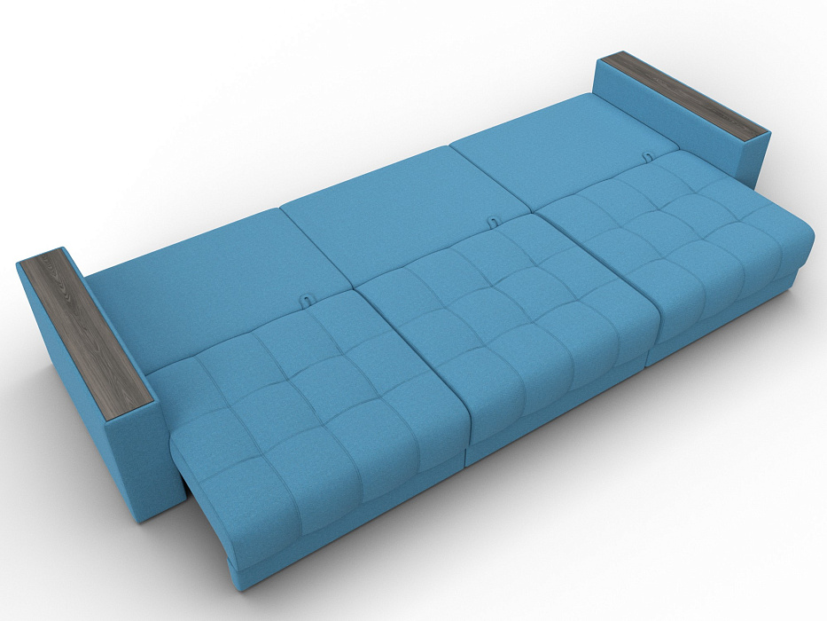 Диван прямой с декором Лига-049 НПБ Лонг (амур 10 голубой)