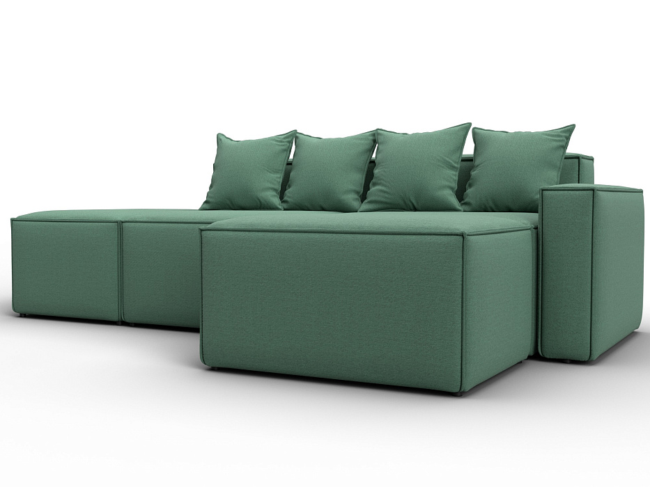 Диван угловой модульный Лига-063 угол правый (амур 11 зеленый)