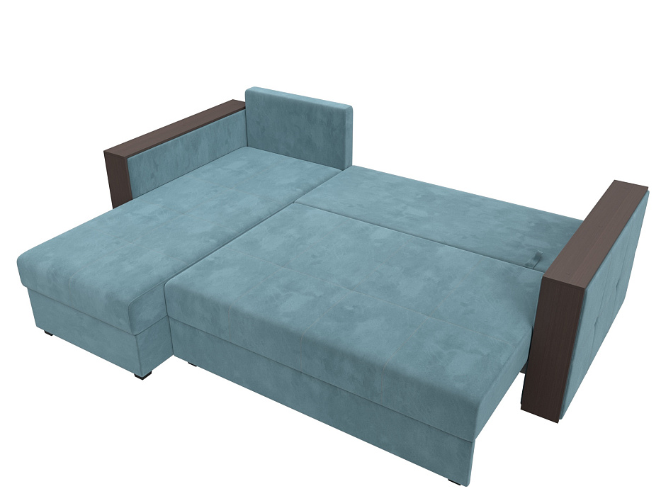 Диван угловой Валенсия Лайт левый угол (seven 113 бирюзовый)