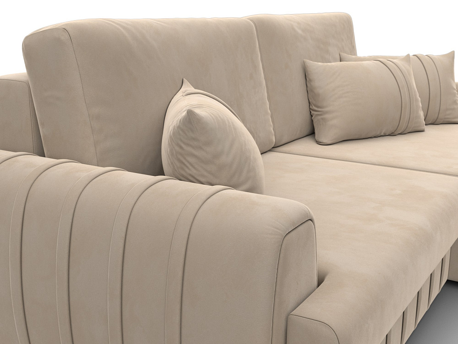 Диван угловой Лига-057 НПБ угол правый (seven 729 бежевый)