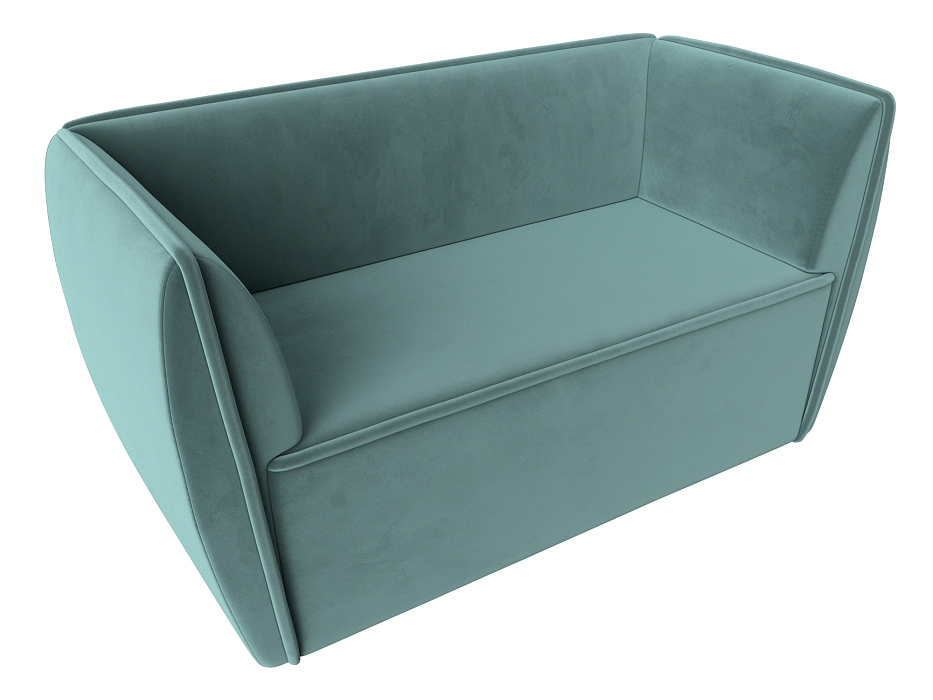 Диван кухонный прямой Бергамо 2-х местный (seven 113 бирюзовый)