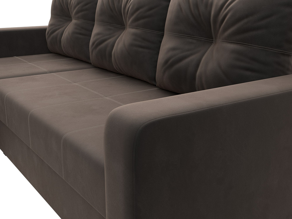 Диван угловой Ливерпуль Лайт левый угол (seven 727 коричневый)