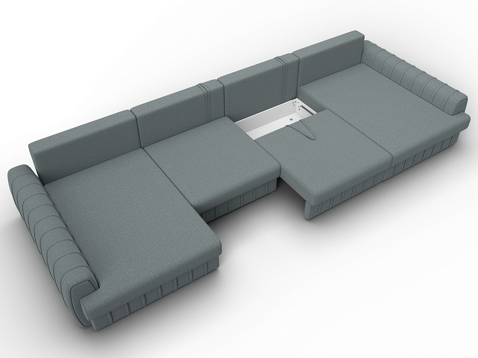 Диван П-образный Лига-057 НПБ Лонг (амур 07 серый)