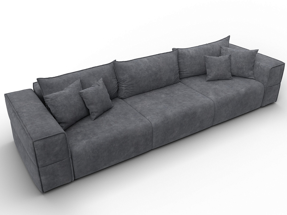 Диван прямой Лига-058 НПБ Лонг (brut 16 темно-серый)