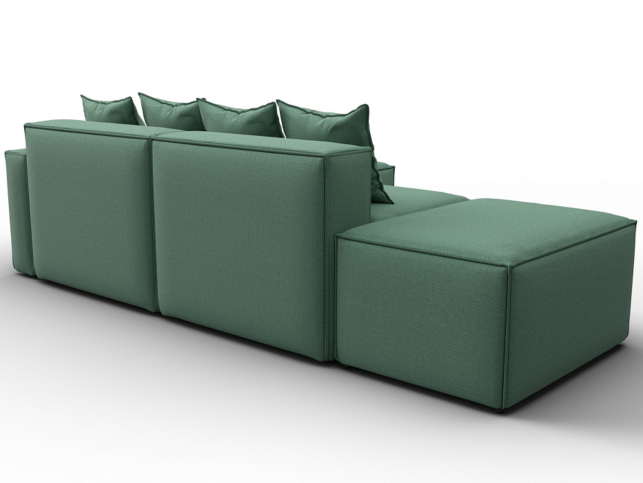 Диван угловой модульный Лига-063 угол правый (амур 11 зеленый)