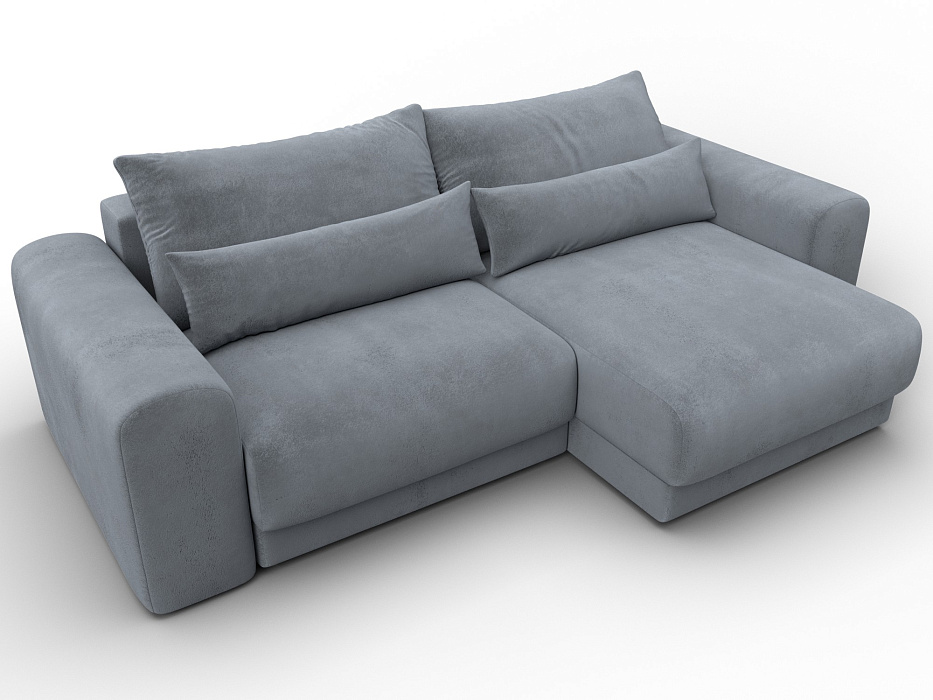 Диван угловой Лига-056 НПБ угол универсальный (tower 10 серый)