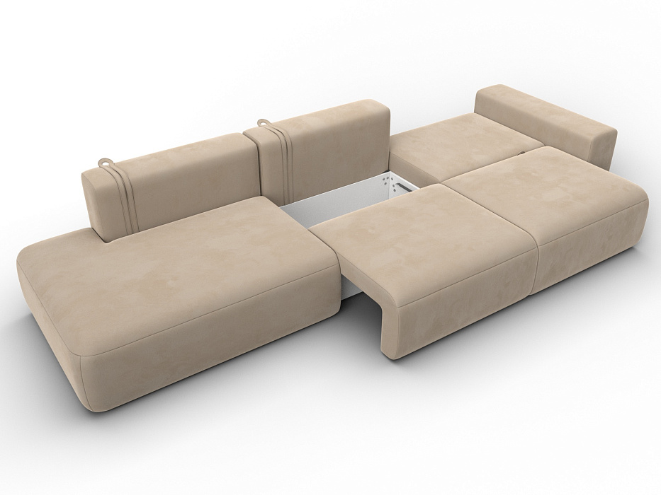 Диван прямой Лига-036 НПБ Модерн Лонг подлокотник справа (бежевый)