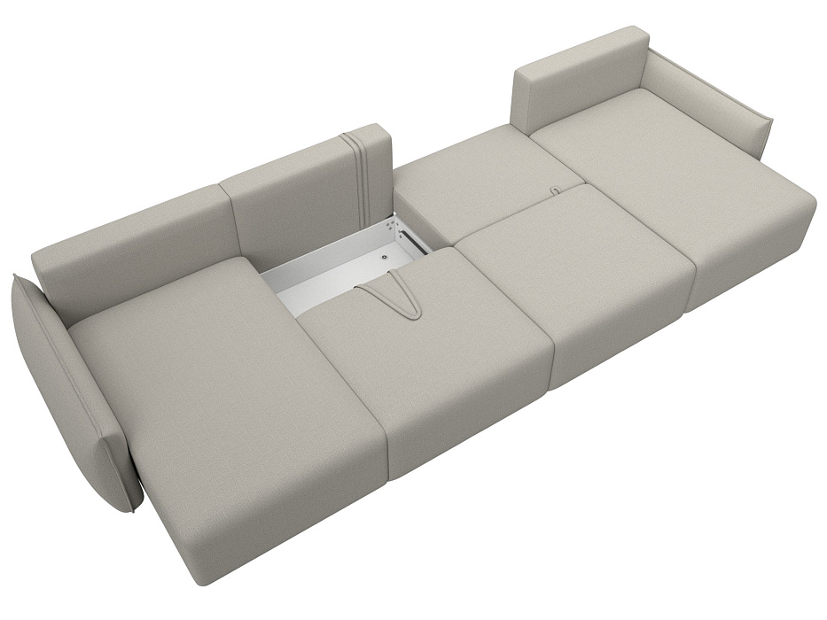 Диван П-образный Лига-051 НПБ Лонг (амур 02 бежевый)