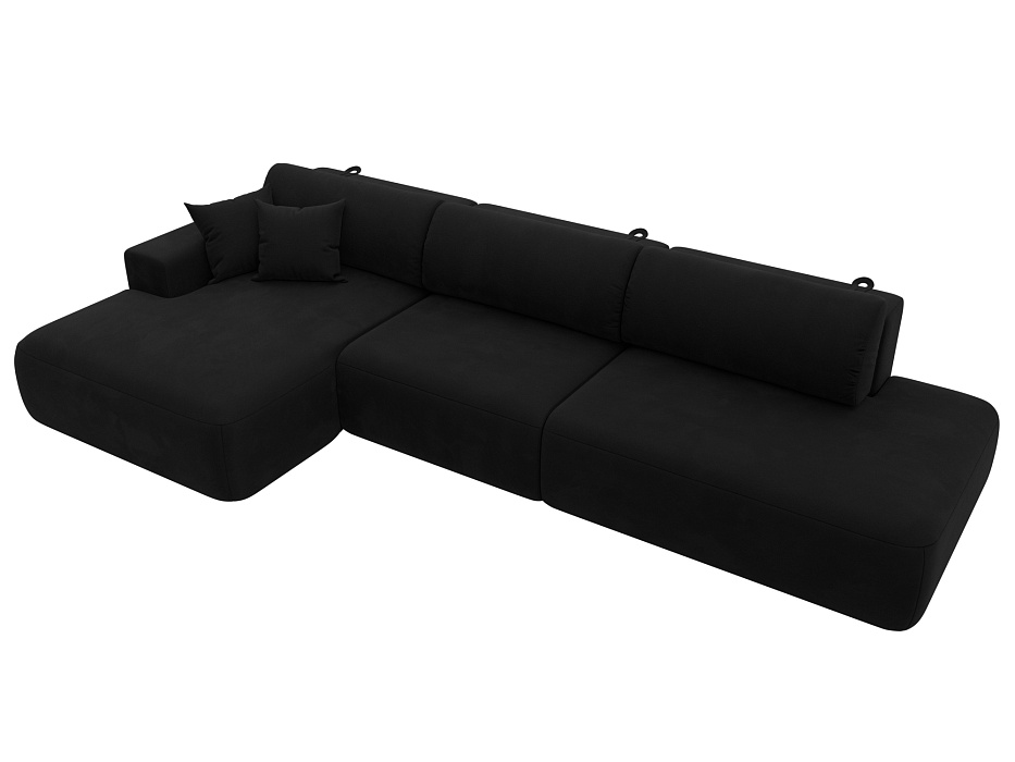 Диван угловой Лига-036 НПБ Модерн Лонг левый угол (черный)