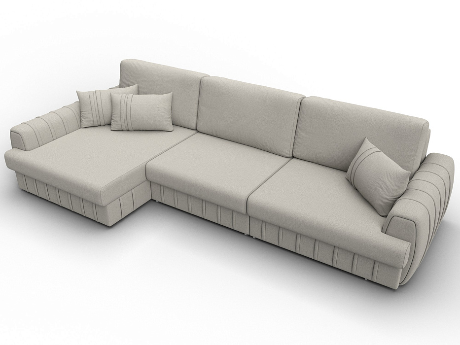 Диван угловой Лига-057 НПБ Лонг угол левый (амур 02 бежевый)