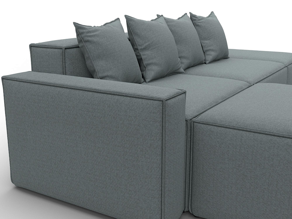 Диван угловой модульный Лига-063 угол левый (амур 07 серый)