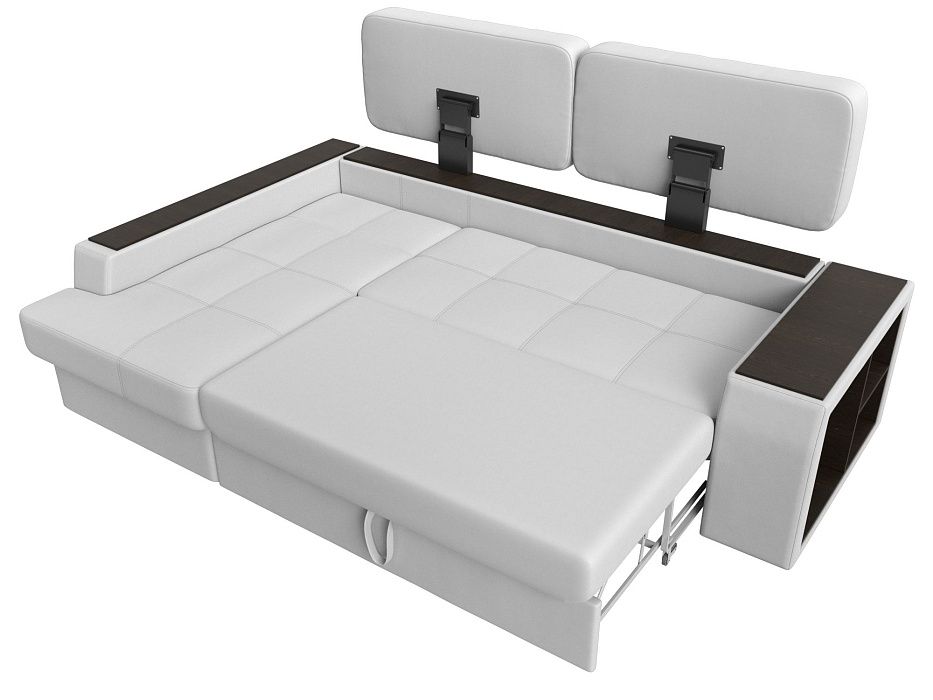 Диван угловой Брюссель левый угол (белый;черный)